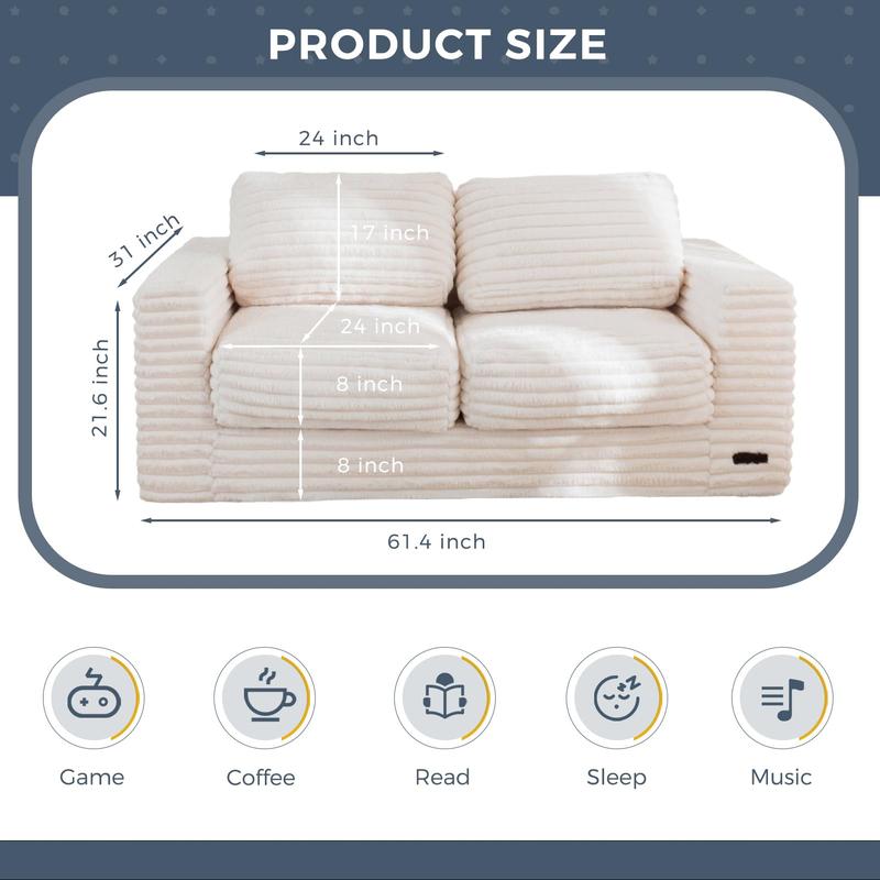 Blossom Comfort Modular Bean Bag Loveseat