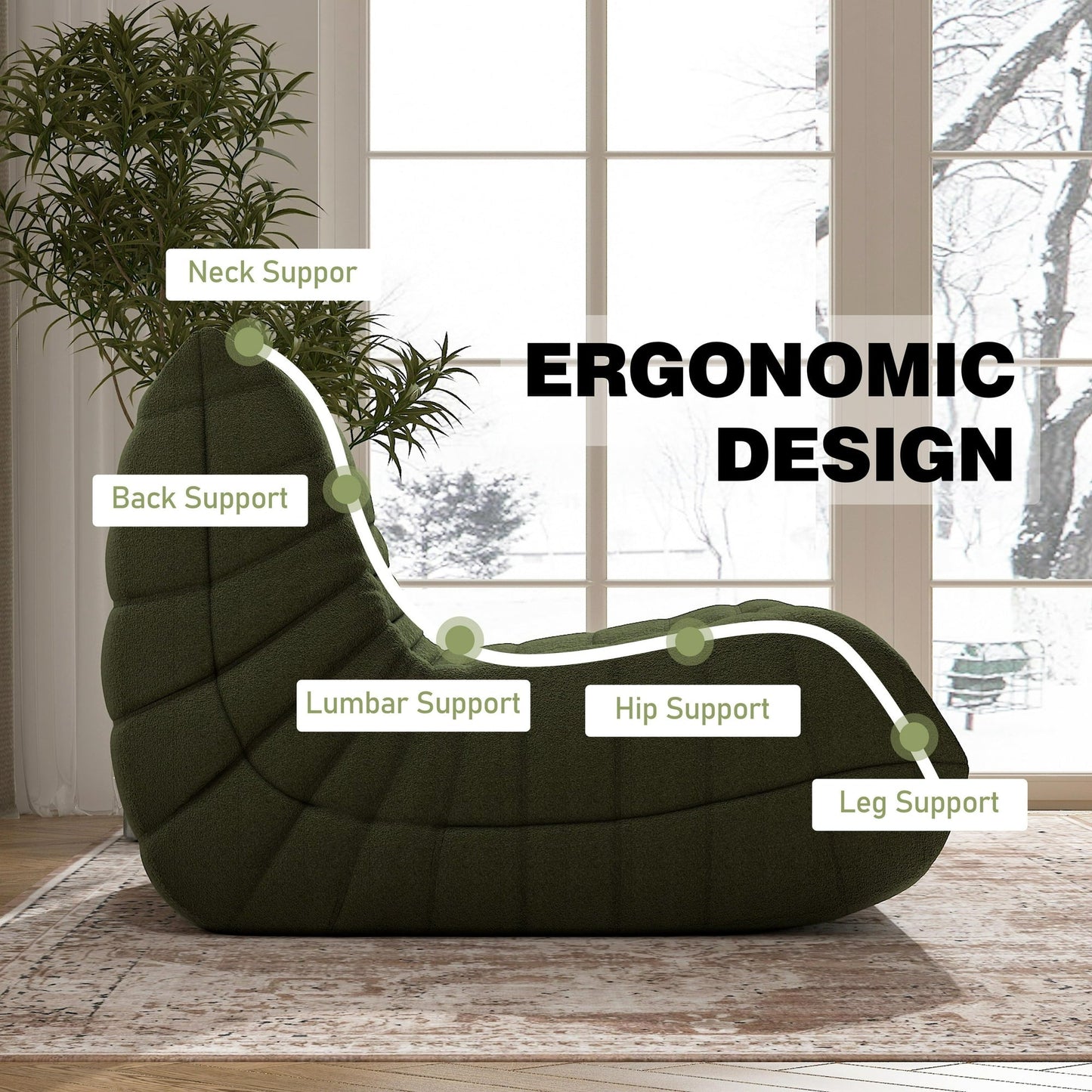 Ergonomic Support Bean Bag